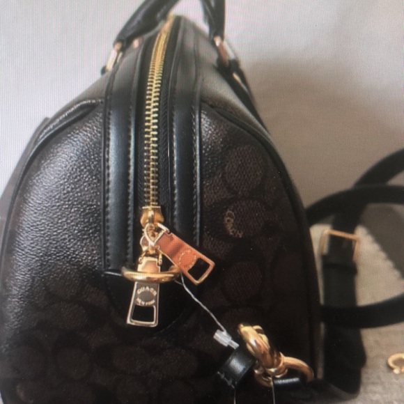 Coach Rowan Large Satchel Bag In Signature Canvas walnut black - Picture 5 of 6